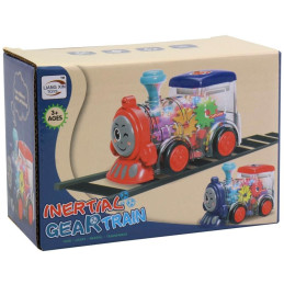 Lokomotiva s ozubenými kolečky, na baterie, se světlem, 9 x 7 x 13 cm