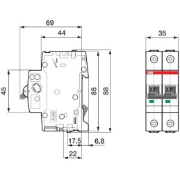 Solarmi AC/DC jistič 50A pro fotovoltaiku, ABB JISTIČ S 201 C 50 NA, DC odpojovač