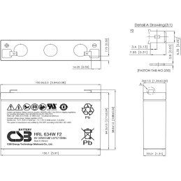 CSB Pb záložní akumulátor VRLA AGM 6V/9Ah (HRL634W F2)