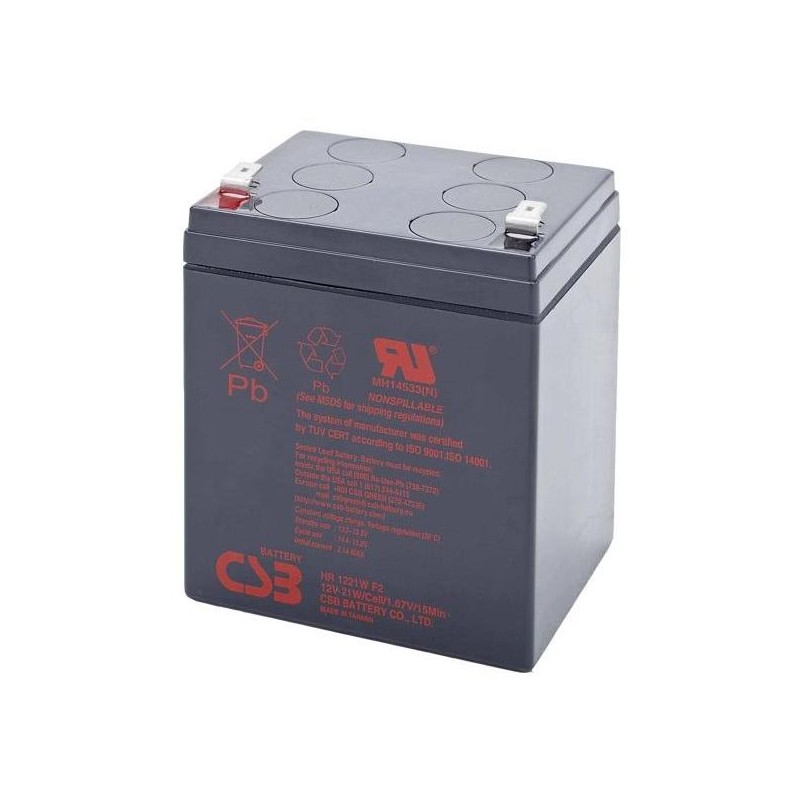 CSB Pb záložní akumulátor VRLA AGM 12V/5,1Ah (HR1221W F2)