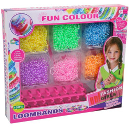 Gumičky se stavem ke zhotovení náramků, 17,5 x 5,5 x 3 cm