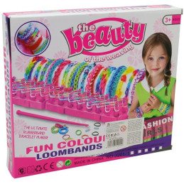 Gumičky se stavem ke zhotovení náramků, 17,5 x 5,5 x 3 cm