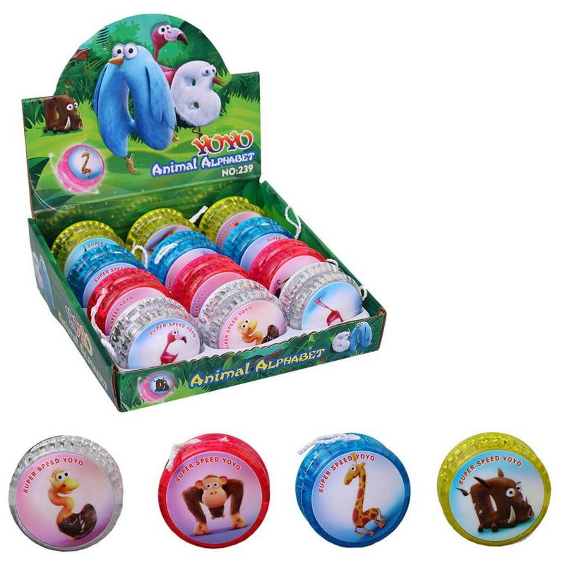 Yoyo zvířátka, se světlem, 5 cm