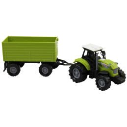 Traktor s vlečkou, se světlem a zvukem, volná kola, 23,5 x 6 x 6 cm