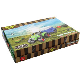 Traktor s vlečkou, se světlem a zvukem, volná kola, 23,5 x 6 x 6 cm