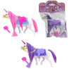 Unicorn horse with brush, bridle, saddle and saddle pad, 14 x 15 x 4 cm