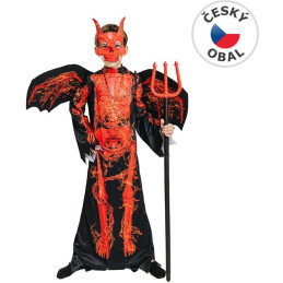 Šaty na karneval - čert kostra, 120 - 130 cm
