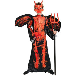 Šaty na karneval - čert kostra, 120 - 130 cm