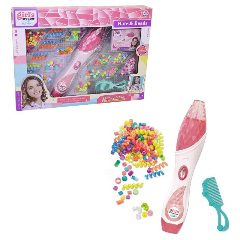 Souprava k zaplétání korálků do vlasů, 38,6 x 28,5 x 5,2 cm