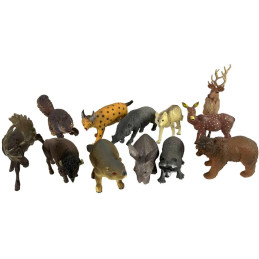 Zvířátka lesní 12 ks v display boxu, 12,5 cm