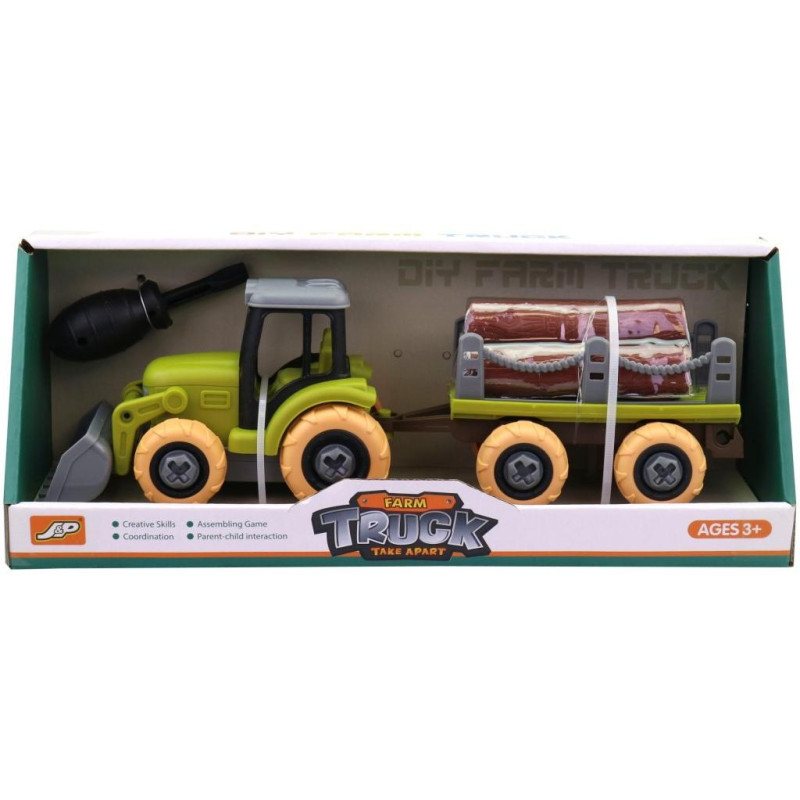 Traktor s vlečkou na šroubování, 28 x 7,5 x 8,5 cm