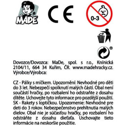 Rakety s míčkem, 21 x 10,5 x 10,5 cm