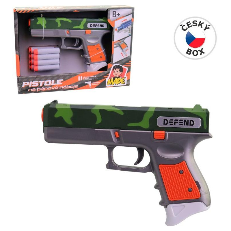 Pistole se softovými náboji, 8 ks, 18,5 x 3 x 13 cm