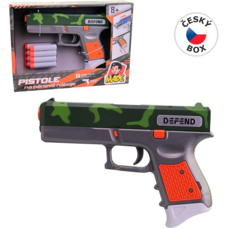 Pistole se softovými náboji, 8 ks, 18,5 x 3 x 13 cm
