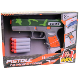 Pistole se softovými náboji, 8 ks, 18,5 x 3 x 13 cm