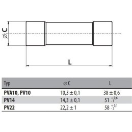 Solarmi pojistka válcová PV14 32A AM 500V 14X51