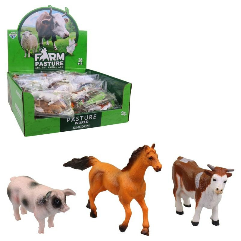 Zvířátka domácí, 36 ks v diplay boxu, 9 cm