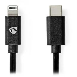 NEDIS Lightning kabel/ USB 2.0/ Apple Lightning 8pinový/ USB-C zástrčka/ kulatý/ černý/ 2m
