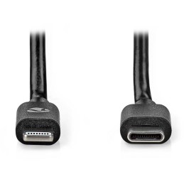 NEDIS Lightning kabel/ USB 2.0/ Apple Lightning 8pinový/ USB-C zástrčka/ kulatý/ černý/ 2m
