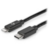 NEDIS Lightning kabel/ USB 2.0/ Apple Lightning 8pinový/ USB-C zástrčka/ kulatý/ černý/ 1m