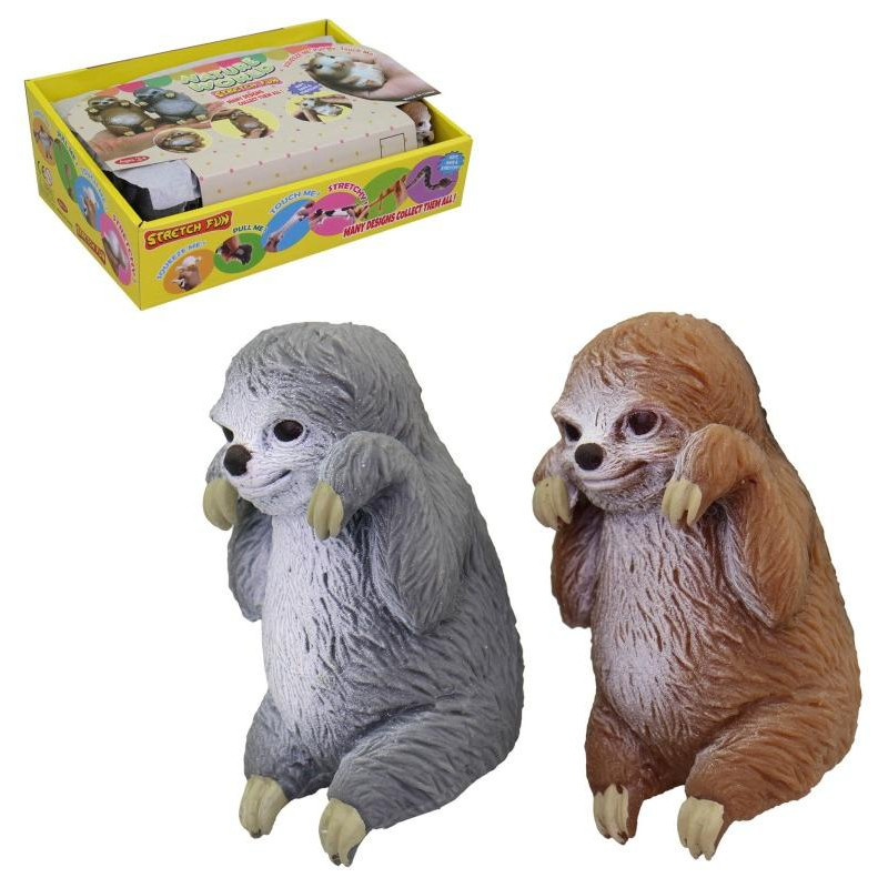 Zvířátko lenochod, 24 ks v display boxu, 9 cm