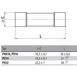 Solarmi pojistka válcová PV14 16A gG 690V 14X51