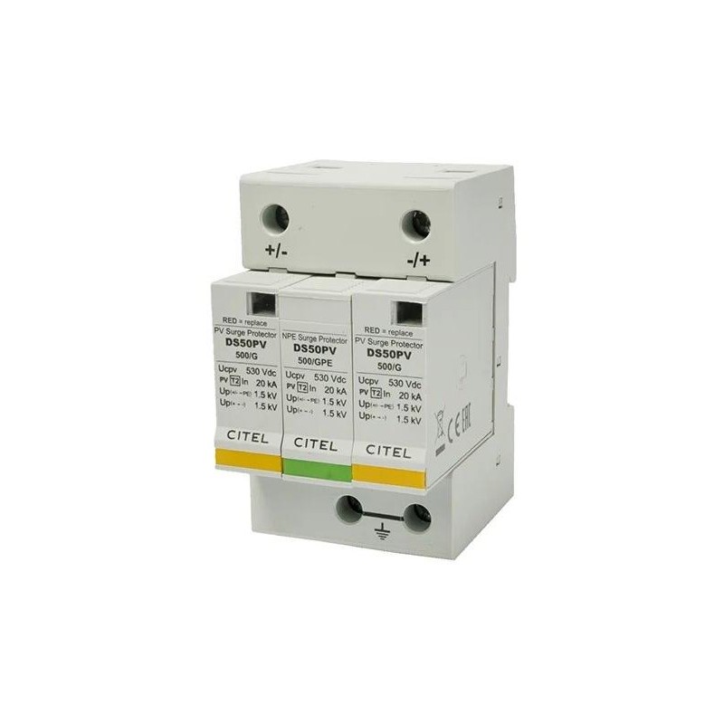 Solarmi DS50PVS-500/G svodič přepětí, 500Vdc, CE