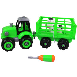 Traktor s vlečkou, šroubovací, 32,5 x 12 x 13 cm