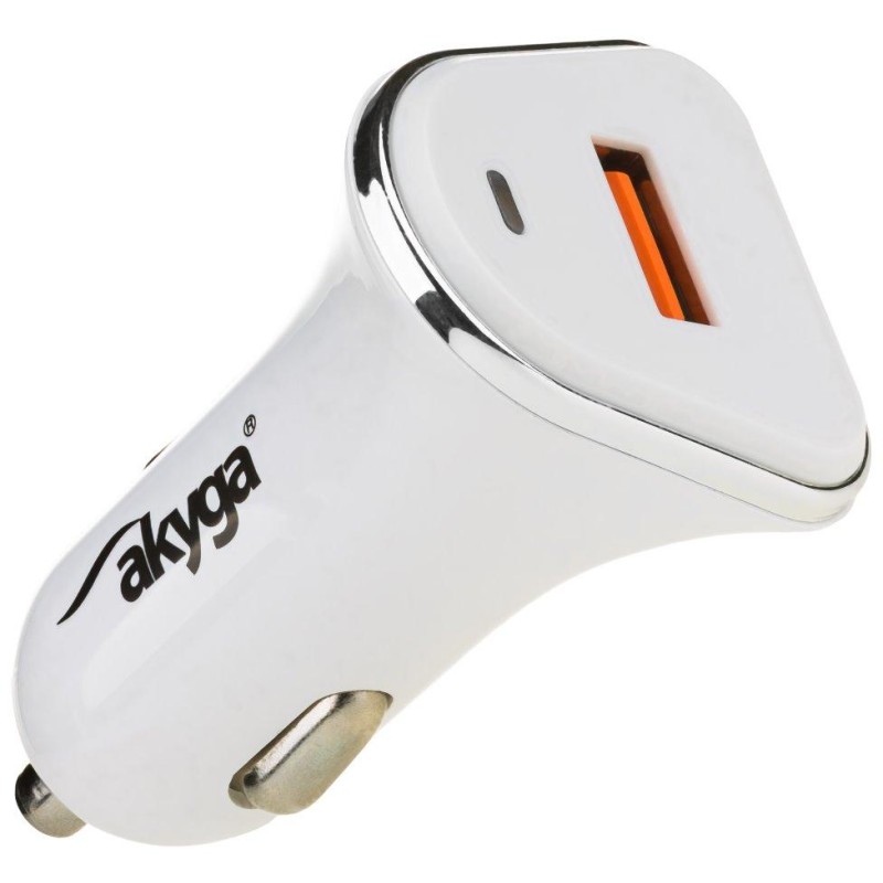TRX Akyga AK-CH-07 USB nabíječka do auta 3A/ 15W/ Quick Charge 3.0/ bílá