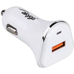 TRX Akyga AK-CH-07 USB nabíječka do auta 3A/ 15W/ Quick Charge 3.0/ bílá