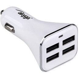TRX Akyga AK-CH-09 4x USB nabíječka do auta 6.8A/ 34W/ bílá