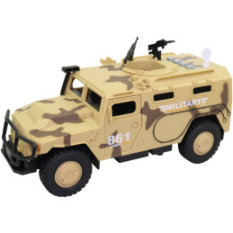 Vojenské auto, na baterie, světlo a zvuk, setrvačník