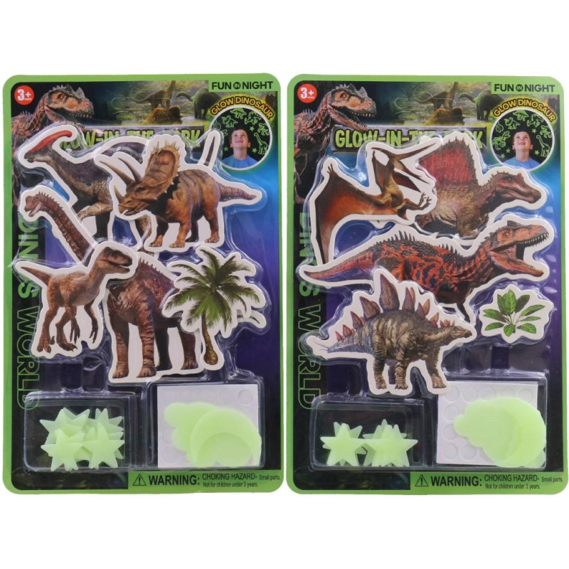 Svítící dinosauři na kartě