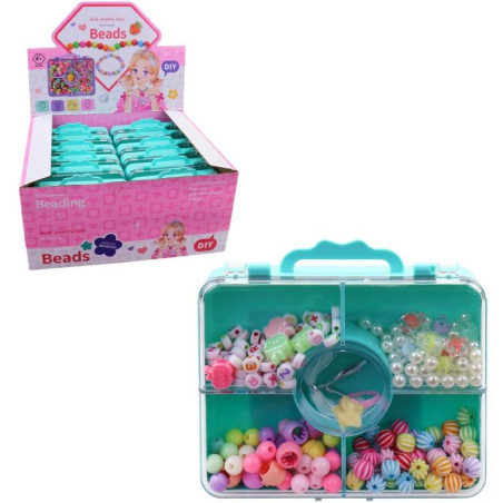 Korálky v kufříku, 12 ks v display boxu, 12 x 11 cm