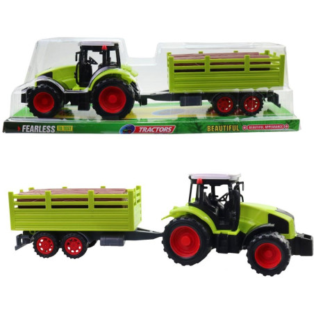 Traktor s přívěsem, na setrvačník, 38 cm
