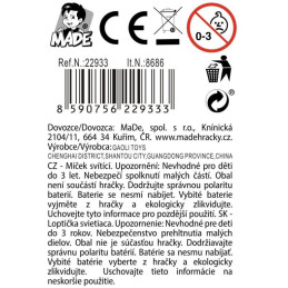 Míček svítící, s bateriemi, 16 cm