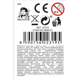 Míč 2 v 1, s hudbou, 6 kusů v display boxu