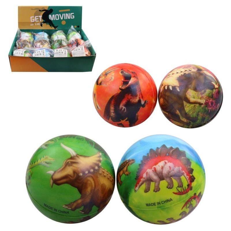 Míček dinosaurus, 12 ks v display boxu, 6,5 cm