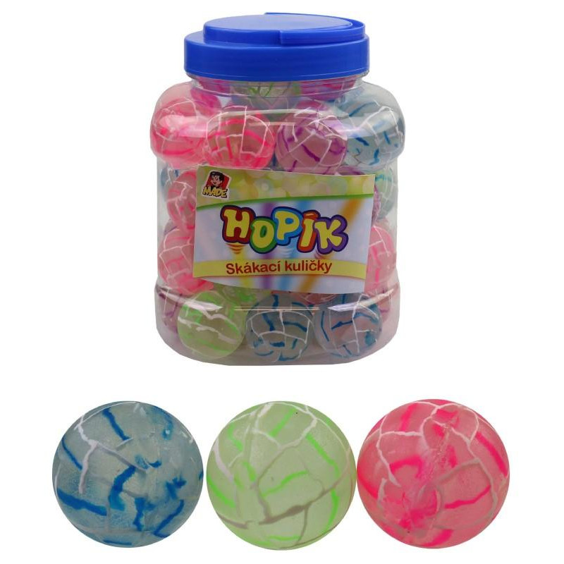 Hopskulka transparent mramor, 38 mm