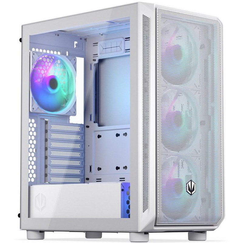 Endorfy skříň Arx 500 White ARGB / ATX / 4x140 ARGB fan (až 7 fans) / 2xUSB-A / USB-C / tvrz. sklo  / mesh panel /  bílá