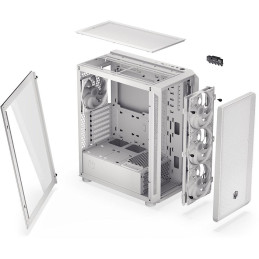 Endorfy skříň Arx 500 White ARGB / ATX / 4x140 ARGB fan (až 7 fans) / 2xUSB-A / USB-C / tvrz. sklo  / mesh panel /  bílá