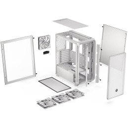 Endorfy skříň Arx 500 White ARGB / ATX / 4x140 ARGB fan (až 7 fans) / 2xUSB-A / USB-C / tvrz. sklo  / mesh panel /  bílá