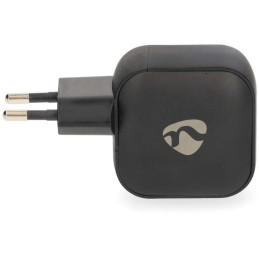 NEDIS síťová nabíječka/ 35 W/ PD 3.0/ rychlé nabíjení/ 1.75 / 2.33 / 2.92 / 3.0 A/ 2x USB-C/ černá