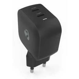 NEDIS síťová nabíječka/ 45 W/ PD 3.0/ rychlé nabíjení/ 2.25 / 3.0 A/ 2x USB-C/ černá