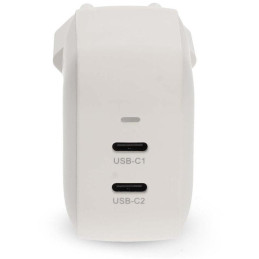 NEDIS síťová nabíječka/ 45 W/ PD 3.0/ rychlé nabíjení/ 2.25 / 3.0 A/ 2x USB-C/ bílá