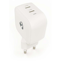 NEDIS síťová nabíječka/ 45 W/ PD 3.0/ rychlé nabíjení/ 2.25 / 3.0 A/ 2x USB-C/ bílá