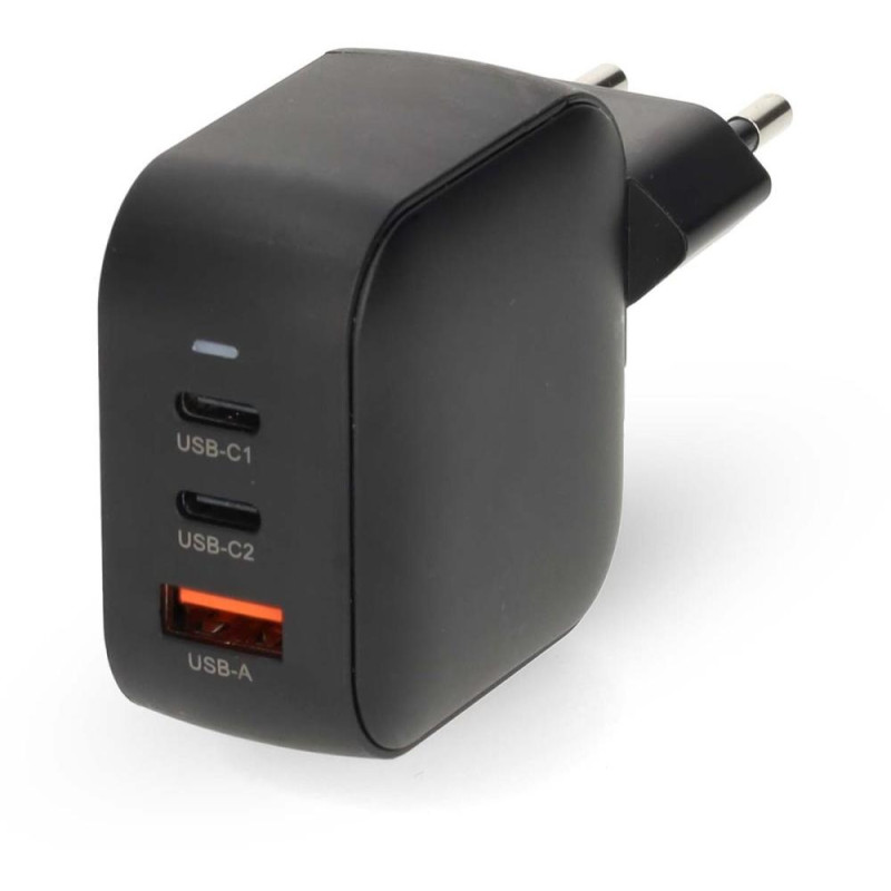 NEDIS síťová nabíječka/ 70 W/ PD 3.0/ rychlé nabíjení/ 1.5 / 2.25 / 2.5 / 3.0 / 3.5 A/ USB-A/ 2x USB-C/ černá