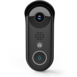 NEDIS Wi-Fi chytrý dveřní videotelefon/ 1920x1080/ 2Mpix/ IP54/ transformátor/ snímač pohybu/ noční vidění/ Onvif/ černý