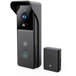 NEDIS Wi-Fi chytrý dveřní videotelefon/ 2304x1296 / 3Mpix/ napájení z baterie/ IP44/ snímač pohybu/ noční vidění/ černý