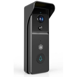 NEDIS Wi-Fi chytrý dveřní videotelefon/ 2304x1296 / 3Mpix/ napájení z baterie/ IP44/ snímač pohybu/ noční vidění/ černý